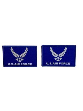 2 Pc Multi Color Patch Hook Loop U S Air Force Fabric Iron On New 3.5"X 2"